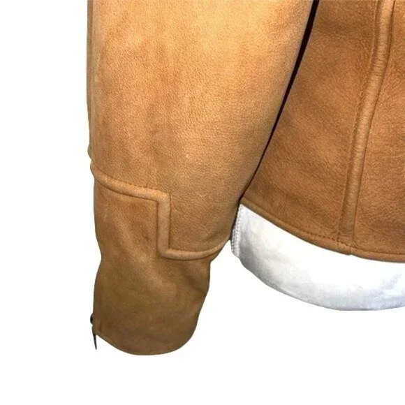 Beyond Sport California Moto Jacket Womens Small Leather Caramel Zip Sleeves - Picture 7 of 15